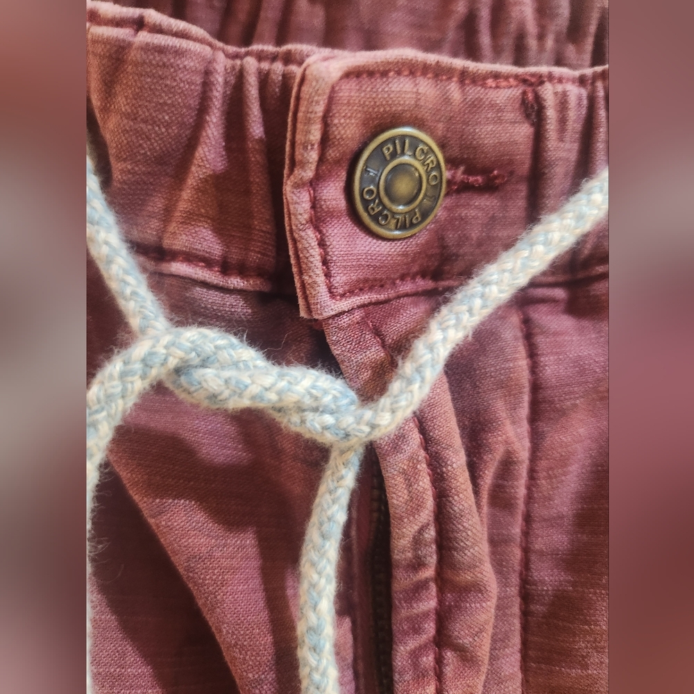 Pilcro The Trailblazer Patchwork Red Maroon Joggers Trousers Size M - Picture 10 of 10
